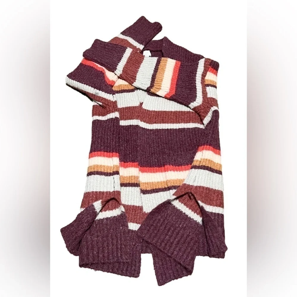 A New Day Oversized Multicolor Red Blended Content Stripe Sweater Women’s Size L